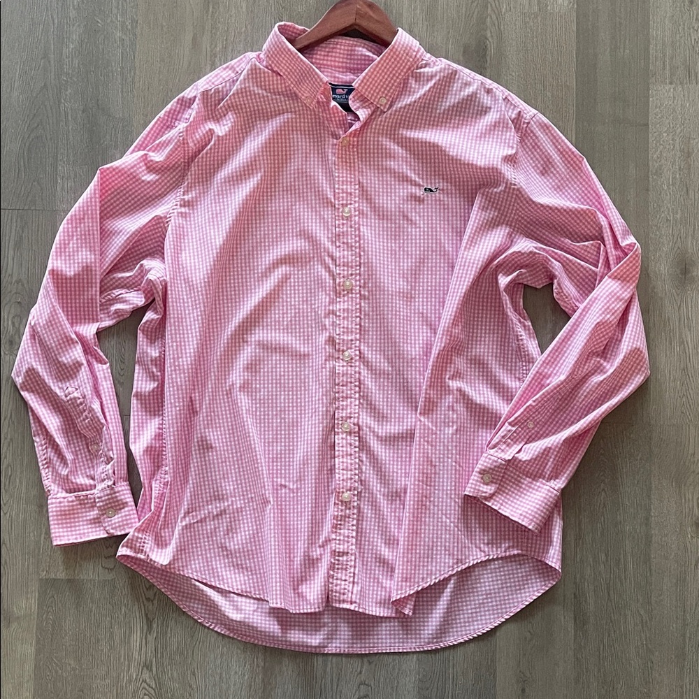 Vineyard Vines Pink Checkered Button Down Shirt